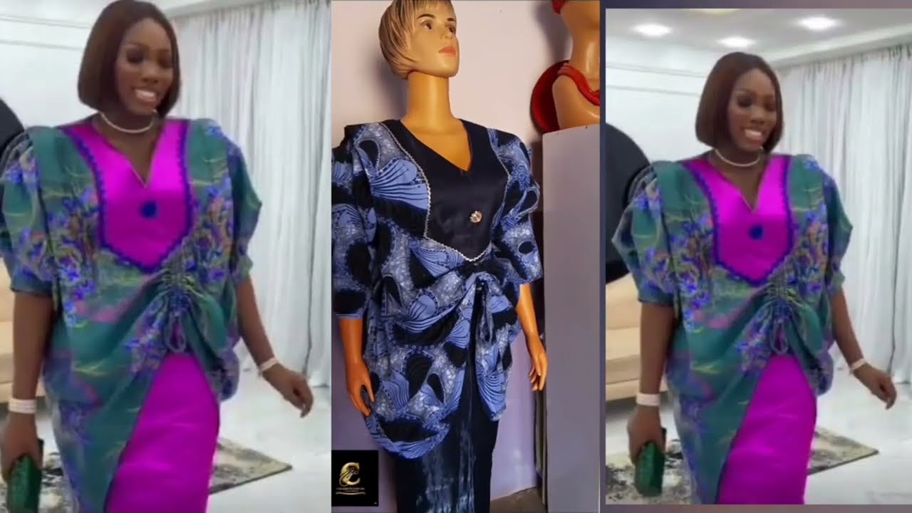 How to make a stylish asymmetrical agada bubu with shoulder pleats and drawstring.