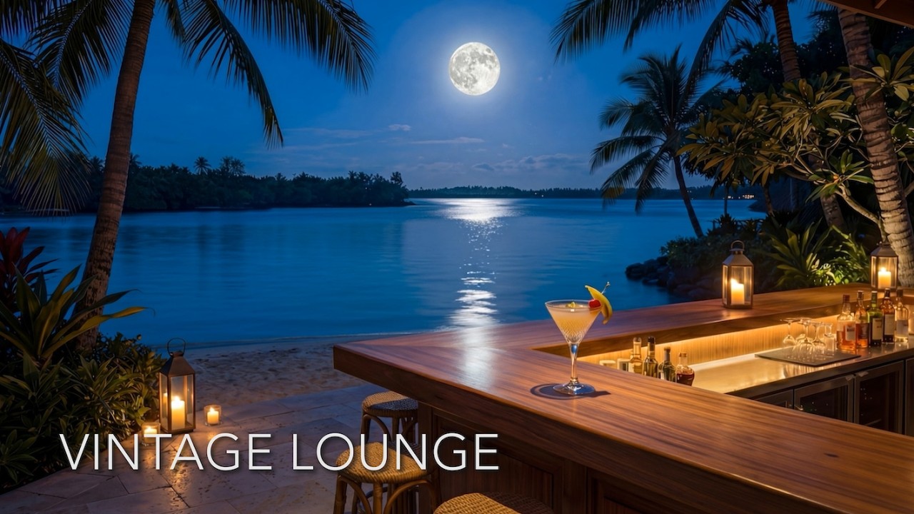 Vintage Lounge Music | Moonlit Open-Air Cocktail Bar | Late Night Grooves