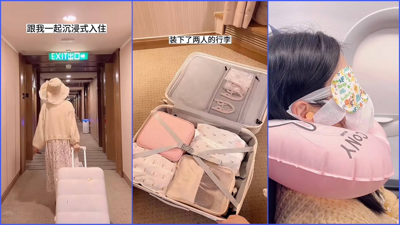 Turkish Tour🎀Immersive Flight (What Do Girls Do When They Fly)|Unpack Luggage In Hotel Room✨