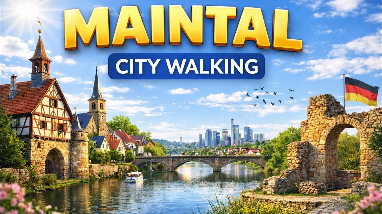 Peaceful Walk in Maintal, Historical place in Germany | Sunny Day 