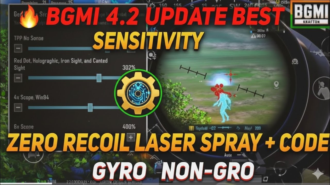 New 4.2 Update Zero Recoil Sensitivity | BGMI Best Sensitivity Settings 2026 | Gyro + Non-Gyro