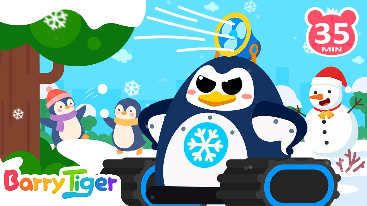 【TOP小動物交通工具合集🐧】波比波比，冰雪企鵝車結冰了+更多汽車朋友 | 一起認識幹活受傷的大力士吊車阿力、凍僵的旅行車羅傑