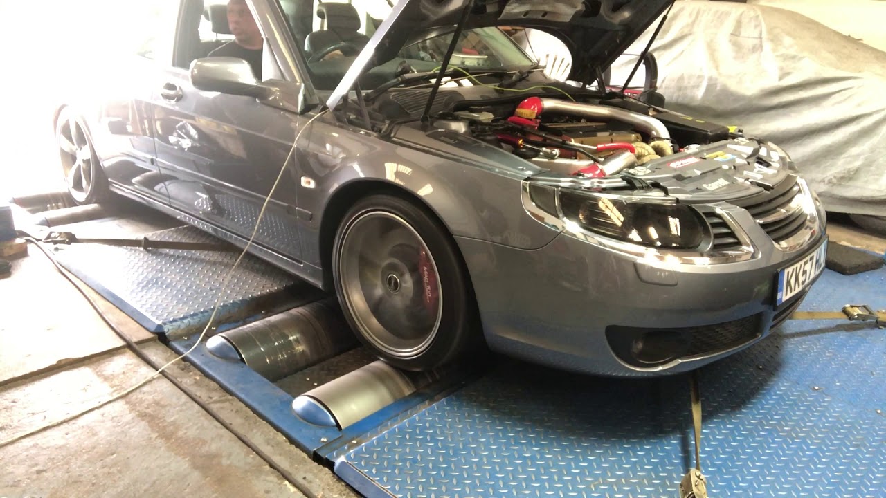 Saab 9-5 522.1 BHP, e4’s  First Show  On The Rollers delivers 522.5 BHP & 630nm