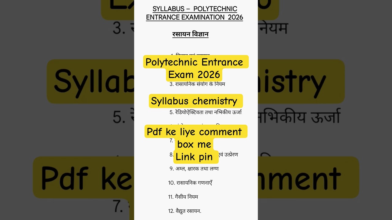 Polytechnic Entrance Exam 2026. Polytechnic Entrance Exam syllabus. #racevaacademy #polytechnic