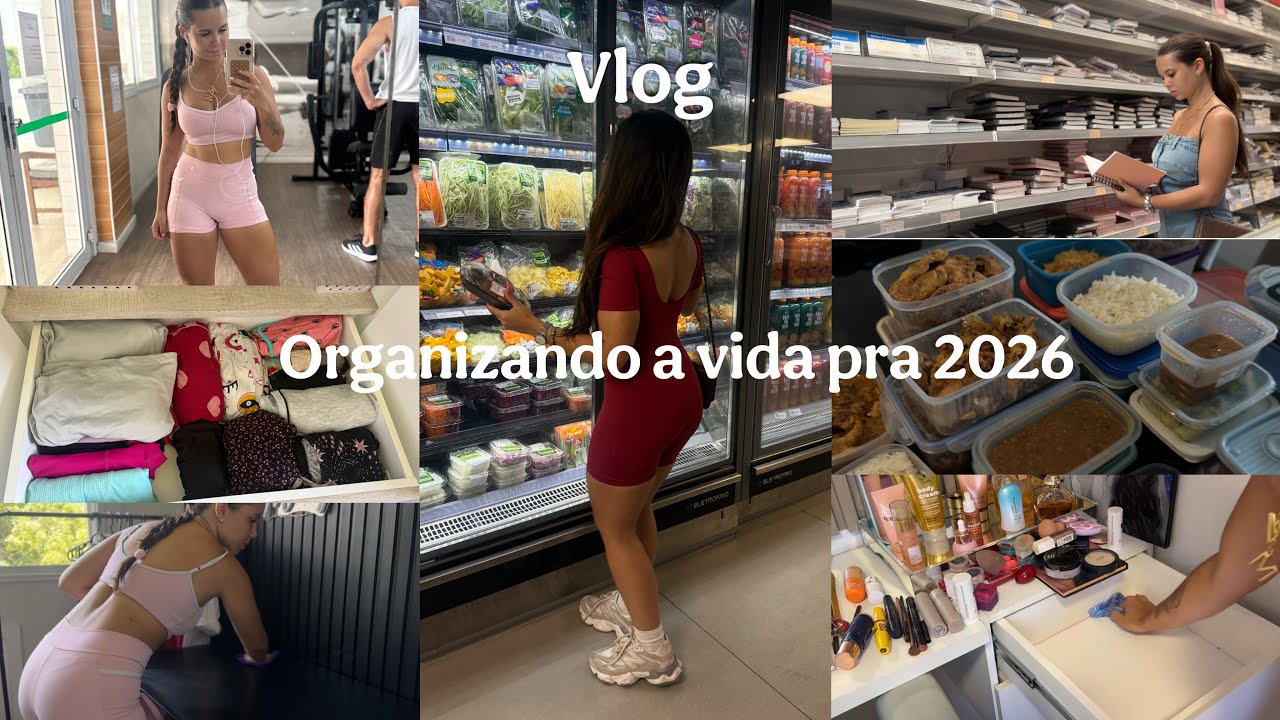 Vlog: comando planner, organizando guarda roupa e escritório, treino, mercado e marmita 