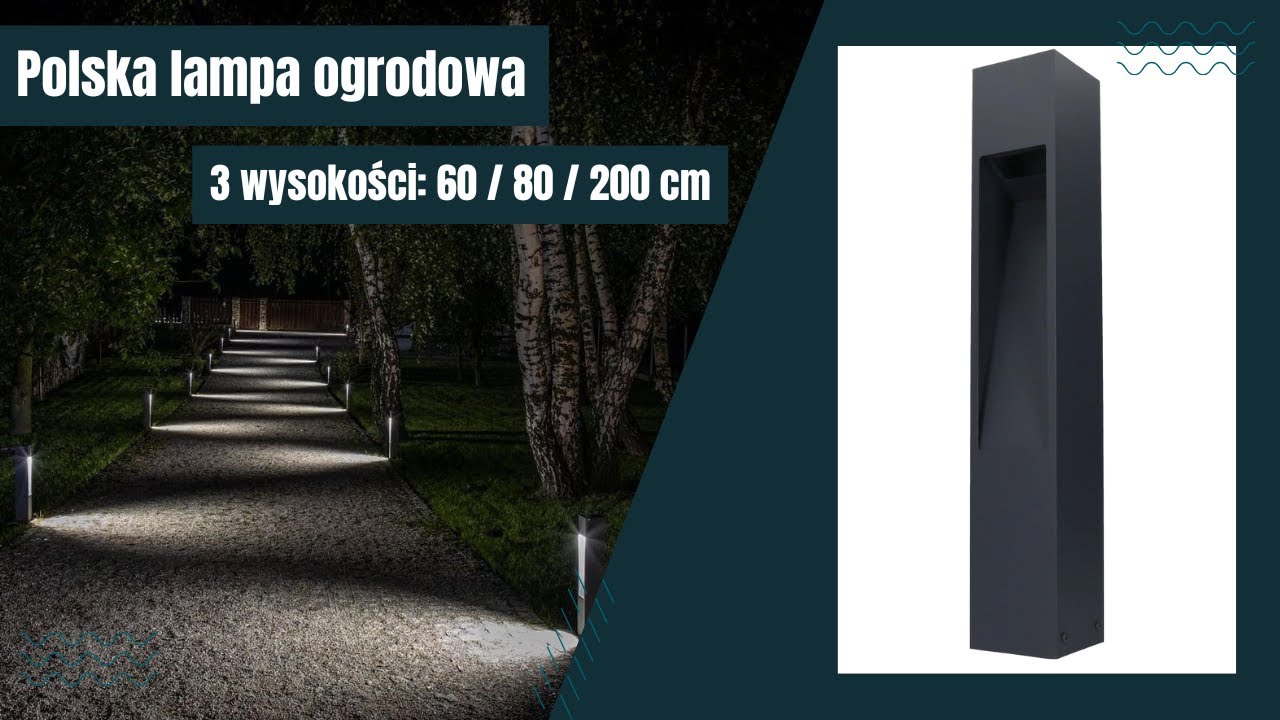 Lampa ogrodowa kwadratowa słupek oświetleniowy nowoczesny MODERN IP44 Radex - www.LEDco.pl