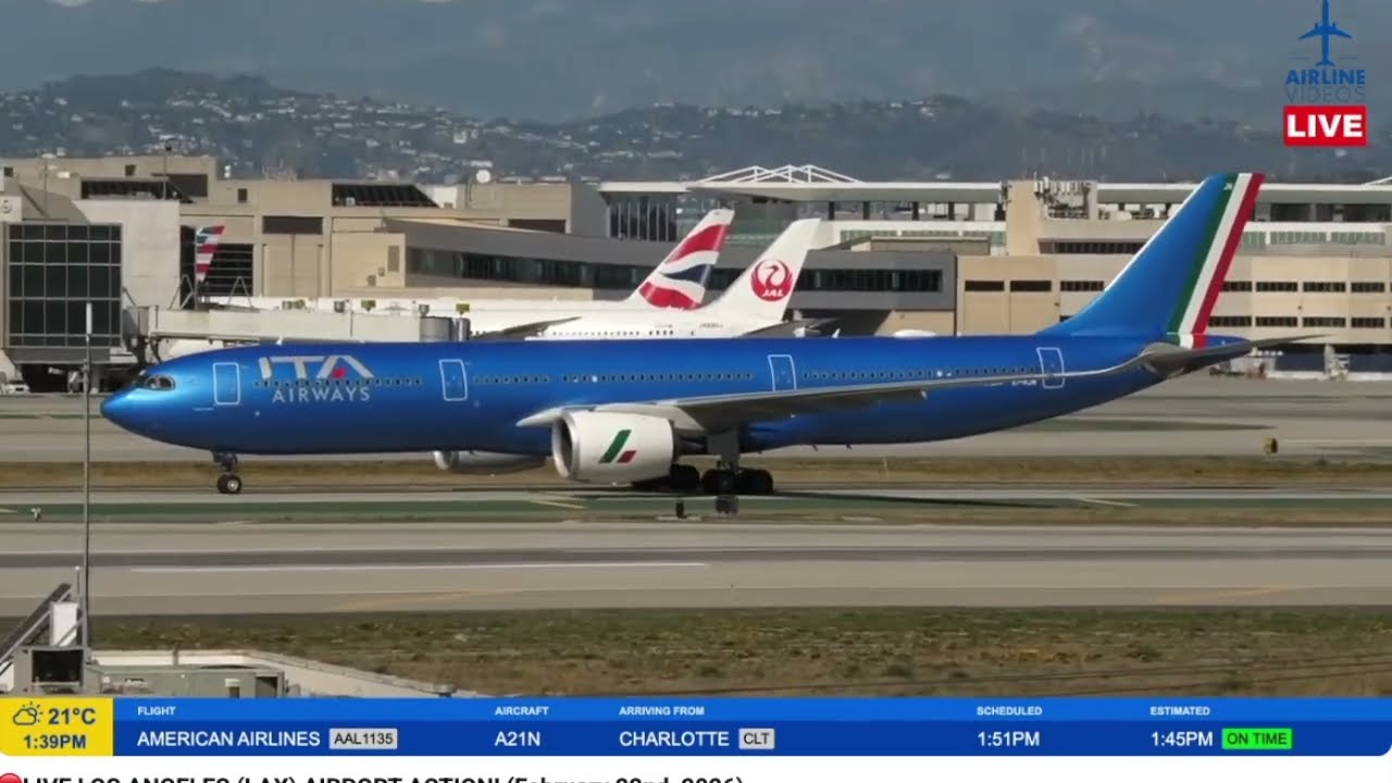 Joey and Blanche landing at LAX from Fiumicino, February 22, 2026