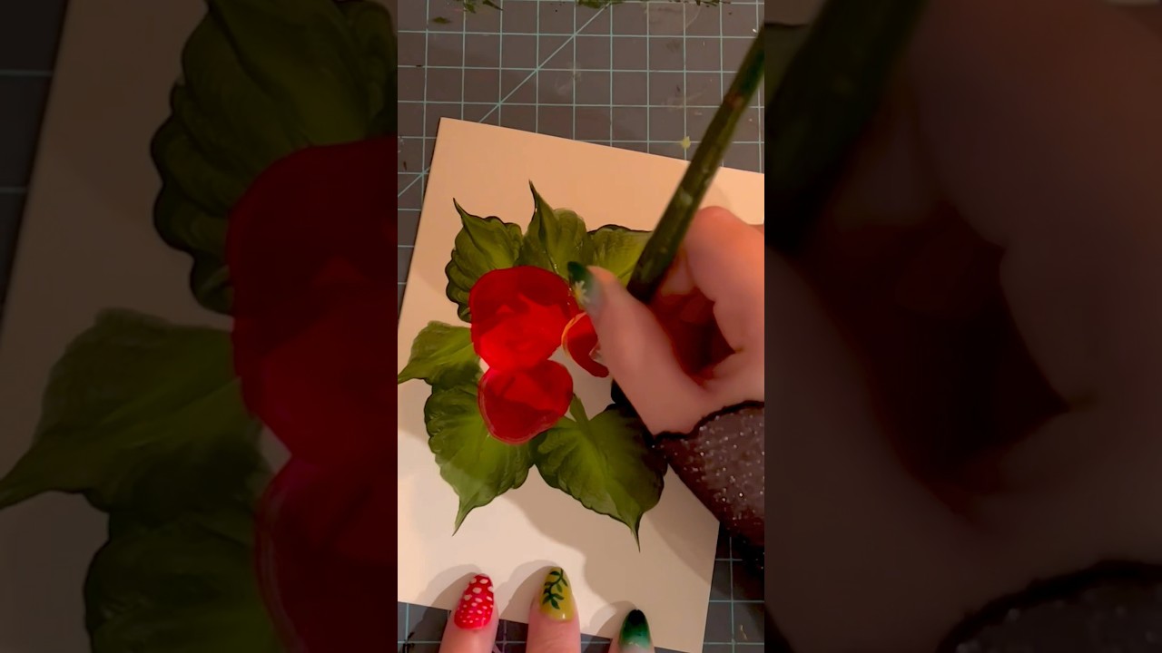 Easy Strawberry Painting🍓 #cottagecore #painting #art #satisfying