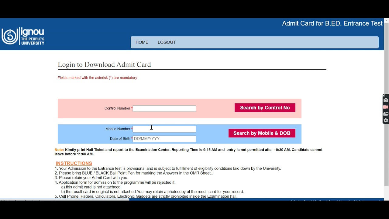 IGNOU OPENMAT 2021 NTA Admit Card (Available) - How to Download IGNOU OPENMAT 2021 Admit Card Online