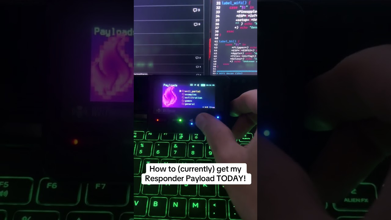 Download the Hak5 Wifi Pineapple Pager - Responder Payload by Hackazillarex 