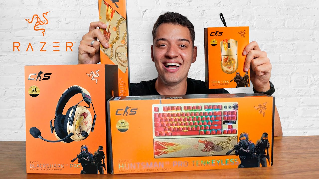 Eu consegui TODOS os produtos oficiais do CS 2 com a RAZER (coleção dragon lore)