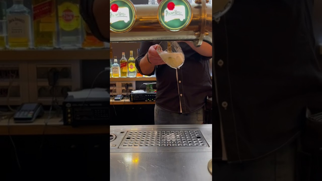 Czech Milk Beer: How to pour a proper Pilsner Urquell &ldquo;Mliko&rdquo; Beer (Pivnice Pod Petř&iacute;nem) #beer