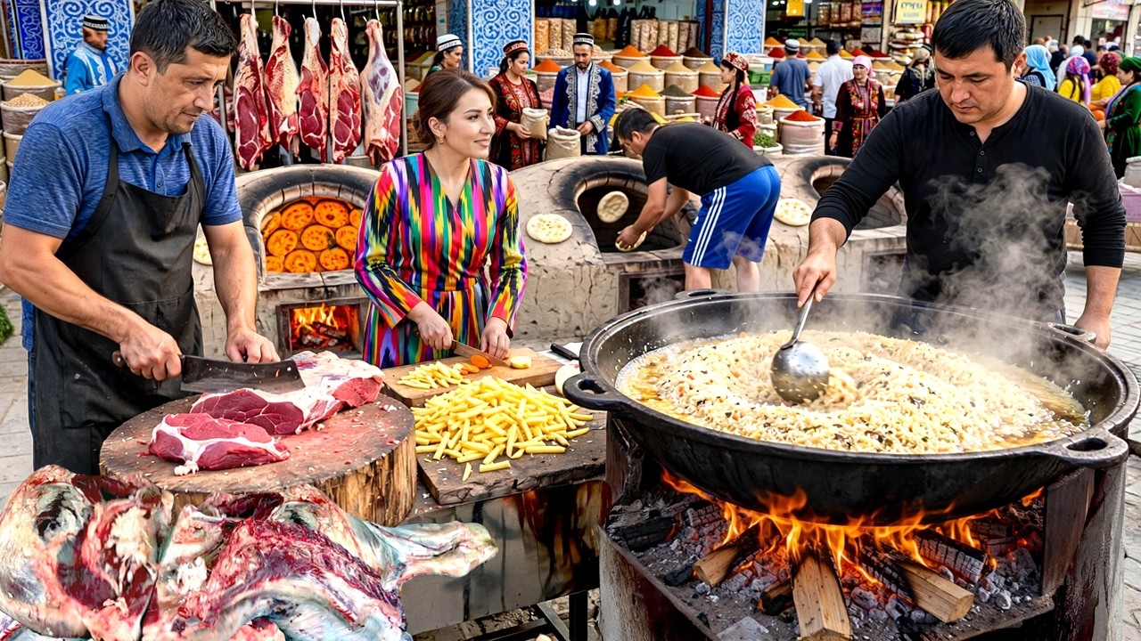 1000 YEARS UZBEKISTAN OLDEST BREAKFAST IN SAMARKAND ANCIENT BAZAAR | LOCAL STILL EAT FROM CENTURIES