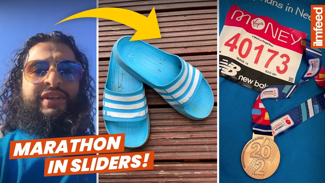 Muslim Man Completes London Marathon in SLIDERS!