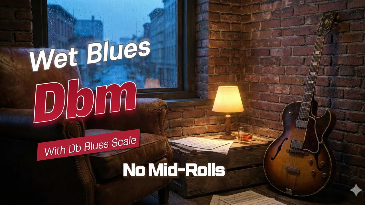 Emotional Slow Blues in Db Minor | Guitar Jam Track