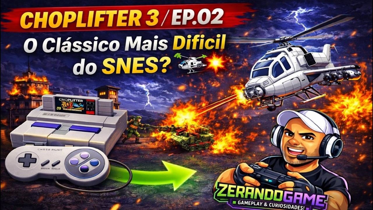CHOPLIFTER 3 / EP.02 – O Clássico Mais Difícil do SNES? 🚁💥