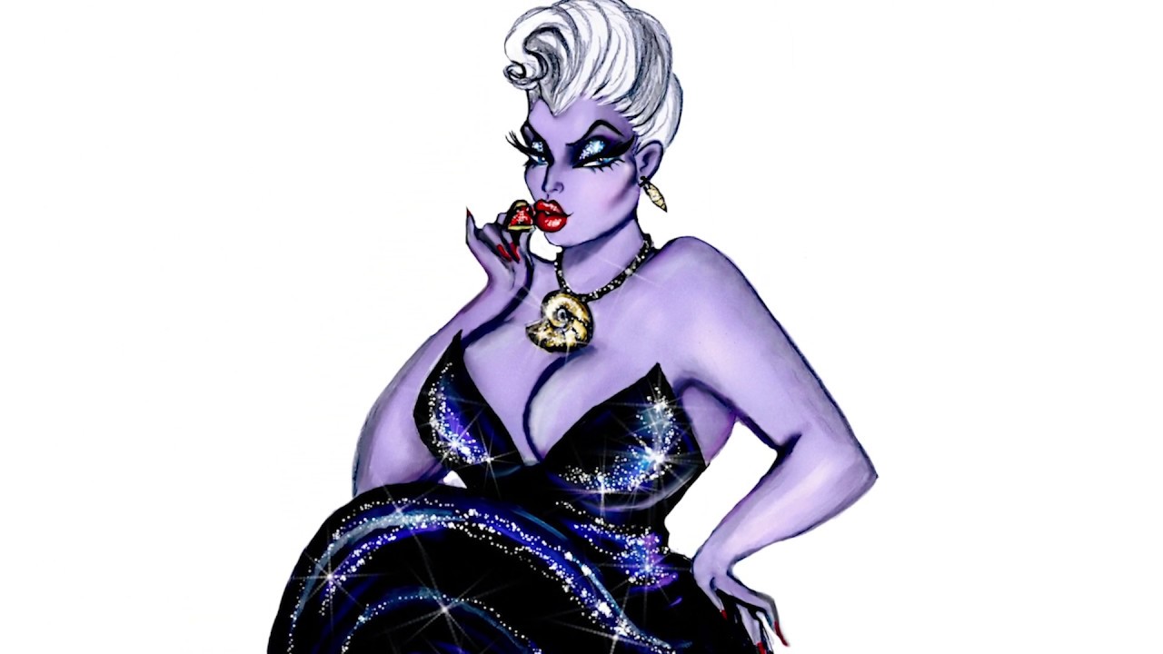 Ursula from Disney's 'The Little Mermaid' Sketch To Colour Illustration | Hayden Williams