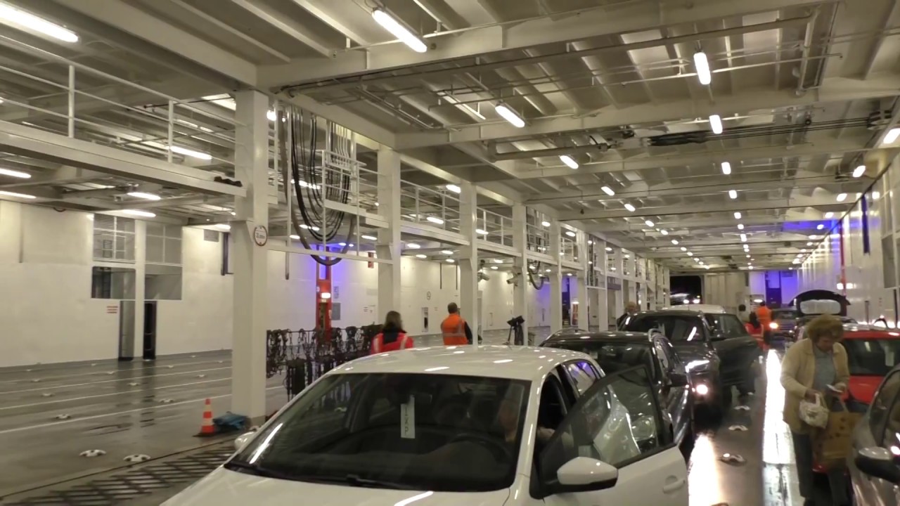 Driving On Board Brittany Ferries MV Mont St Michel, 14150 Ouistreham, Caen, Normandy, France