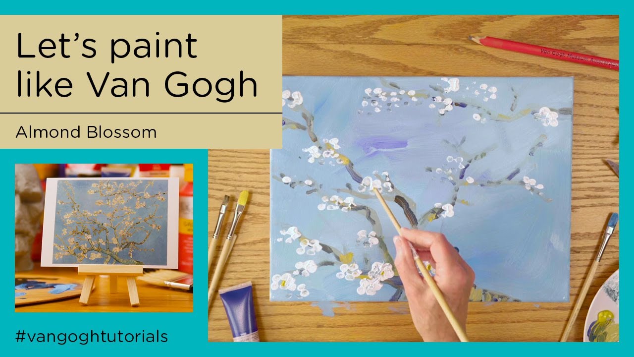 Tutorials || Let's Paint Like Van Gogh || Almond Blossom