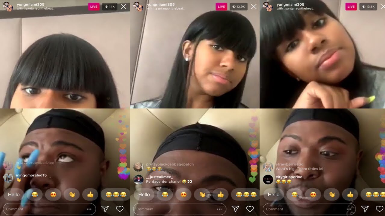 YungMiami и Santana серьёзно поссорились в прямом эфире в Instagram (часть 1)