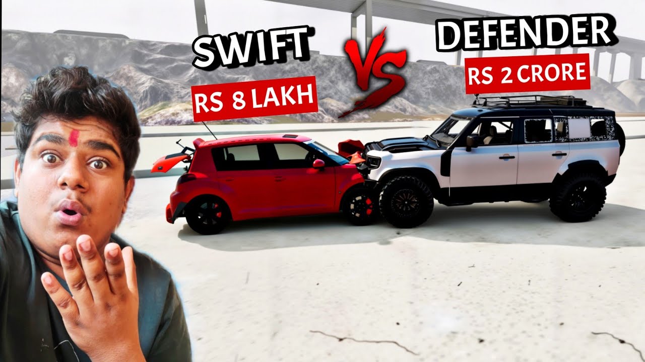 SWIFT VS DEFENDER DURABILITY , OFF-ROAD TEST & CRASH TEST😱