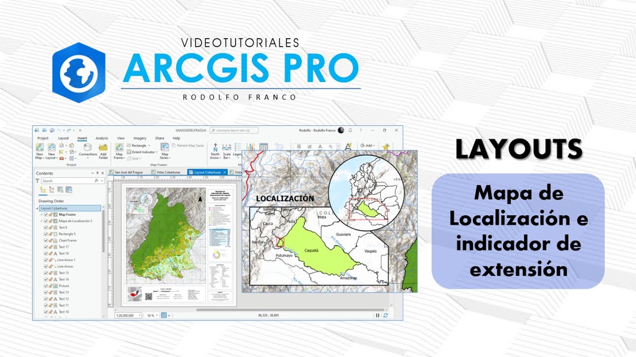 ArcGIS Pro - Layouts - Mapa de localización e indicador de extensión