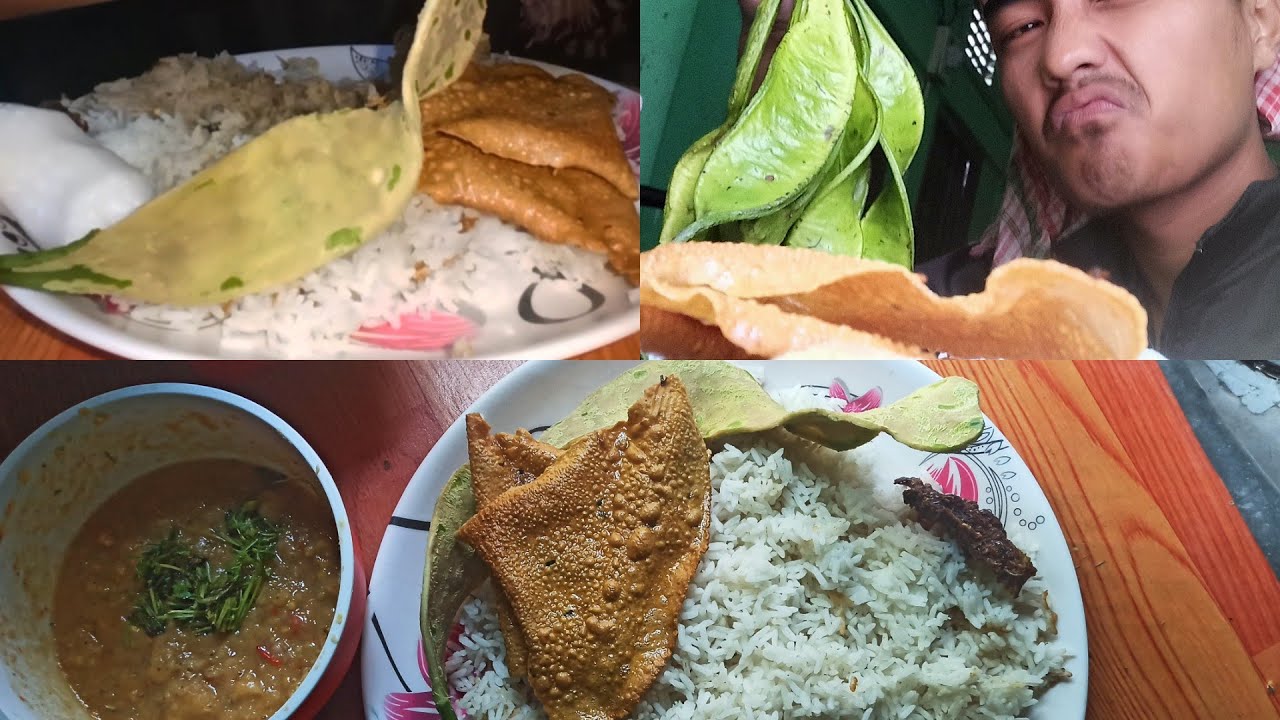 Daal chatni with rice and unknown sabji