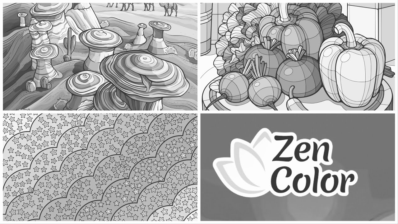Color by number Desert Canyon Fresh Veggies Star Focus ASMR Inspired Zen Color #coloringbook