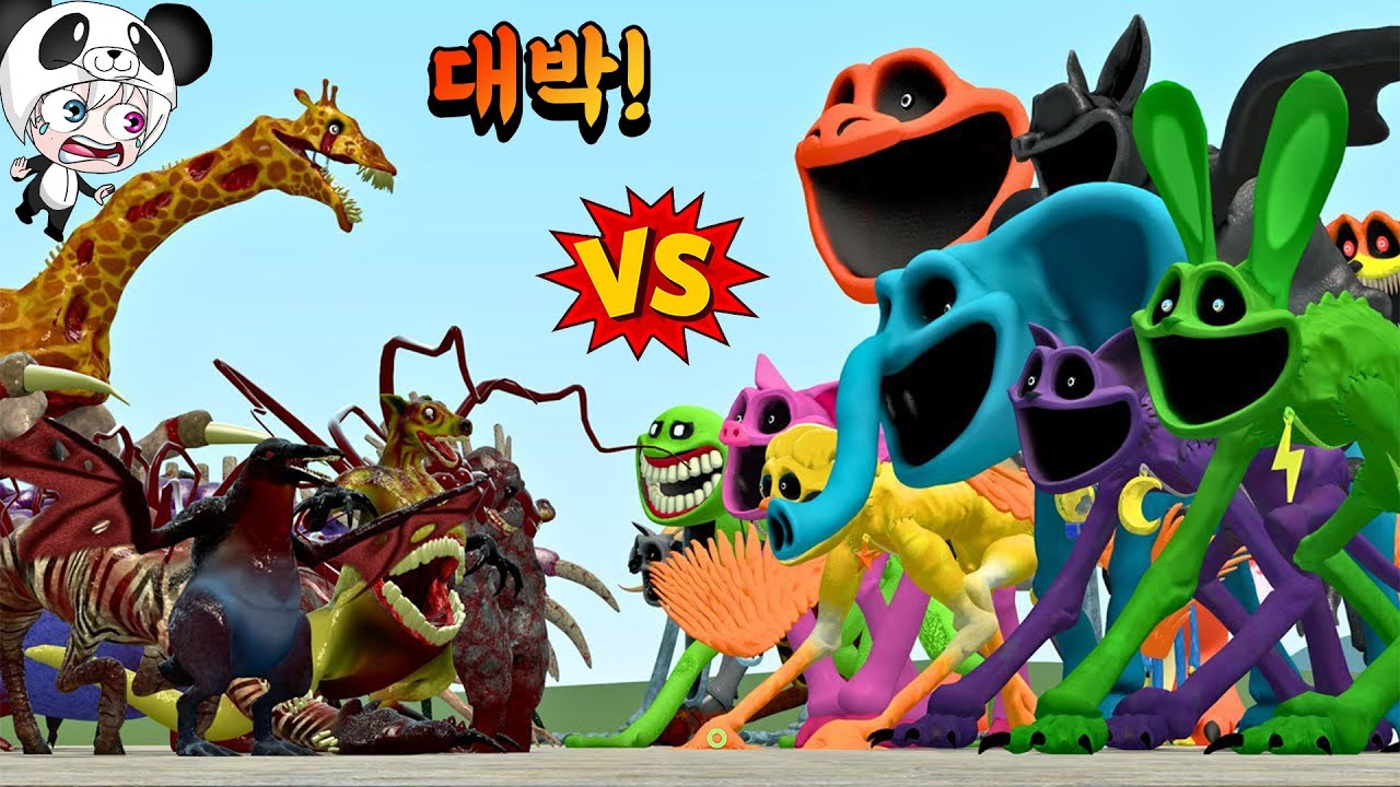 주코시스 vs 파피플레이타임 몬스터 대격돌!! 바이러스에 감염되어 돌연변이가 된 주코시스를 이길수 있을까? 애니메이션 상황극 [꿈토이 꿀잼 리액션]