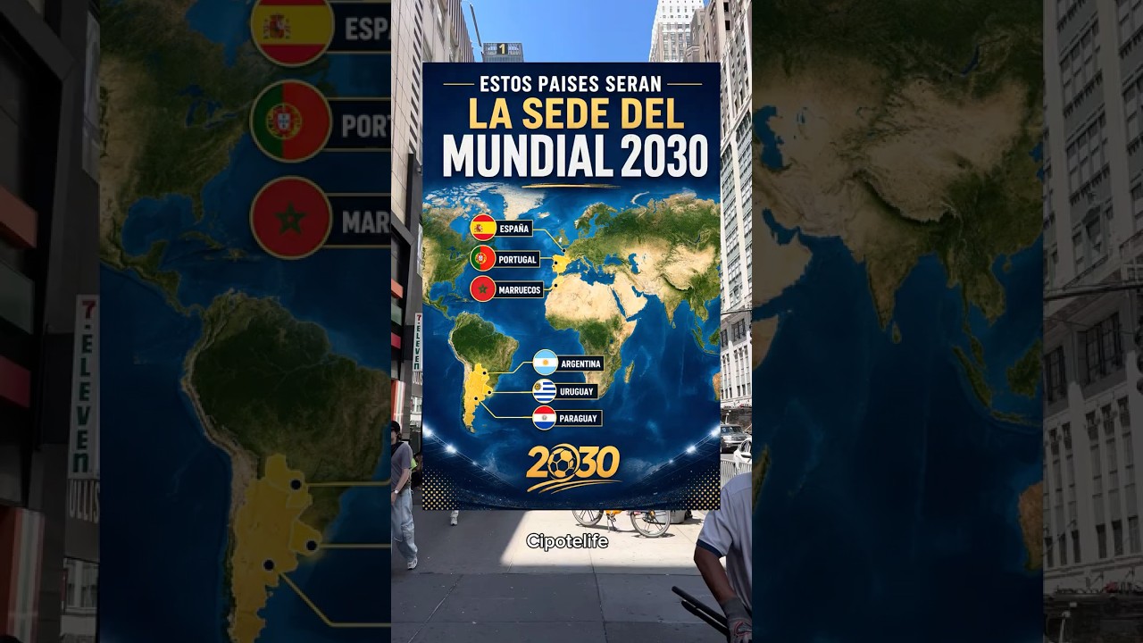A sede el mundial 2030 son Marruecos, Espa&ntilde;a, Portugal, Argentina, Paraguay, y Uruguay