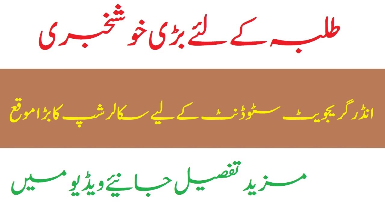 BIG News Ehsaas Undergraduate Scholarship Portal Activation Announcement 2021