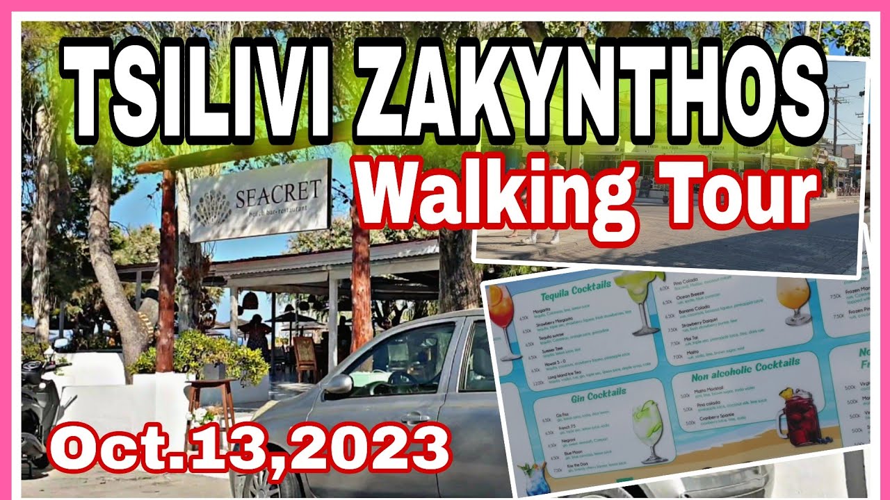 TSILIVI ZAKYNTHOS WALKING TOUR FROM SEACRET BAR TOWARDS THE CENTER OF TSILIVI🇬🇷❤
