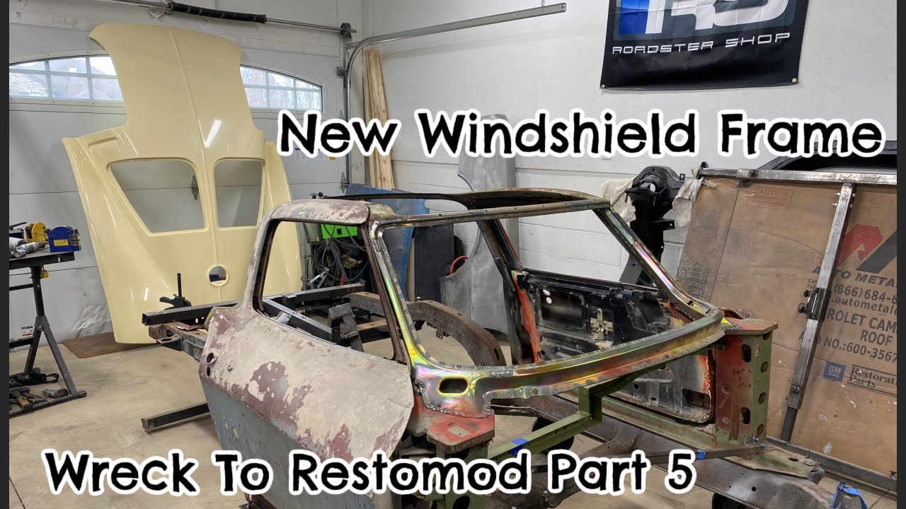 Rebuilding A Wrecked C2 Corvette Birdcage Part 2.  The Tribute Split Gets A New Windshield Frame.