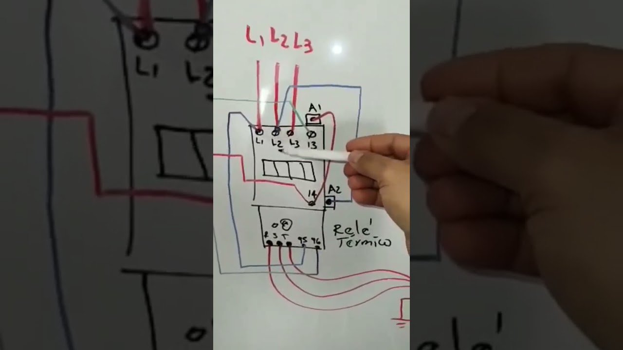 diagrama de contactor y rel&eacute; t&eacute;rmico