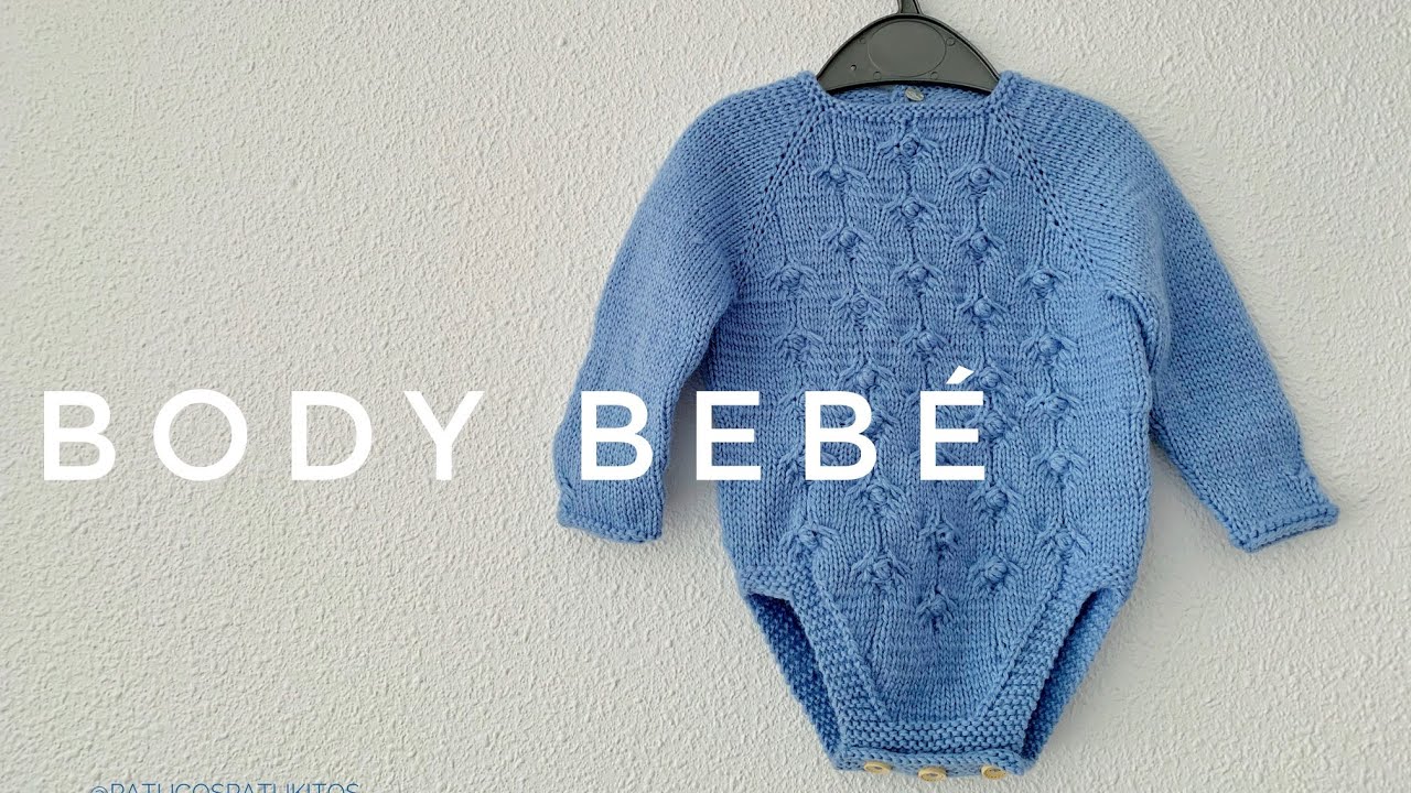Body bebé-podras tejerlo para cualquier edad. Body con manga larga para bebe