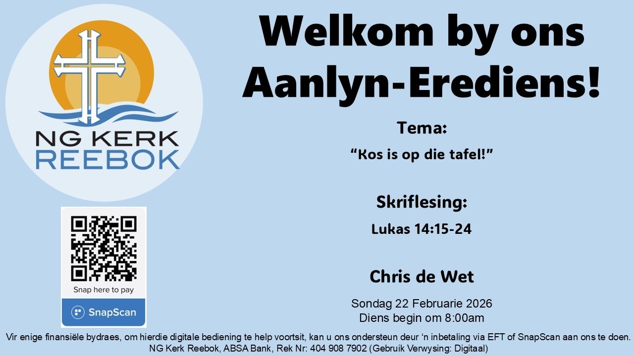 “Kos is op die tafel!”