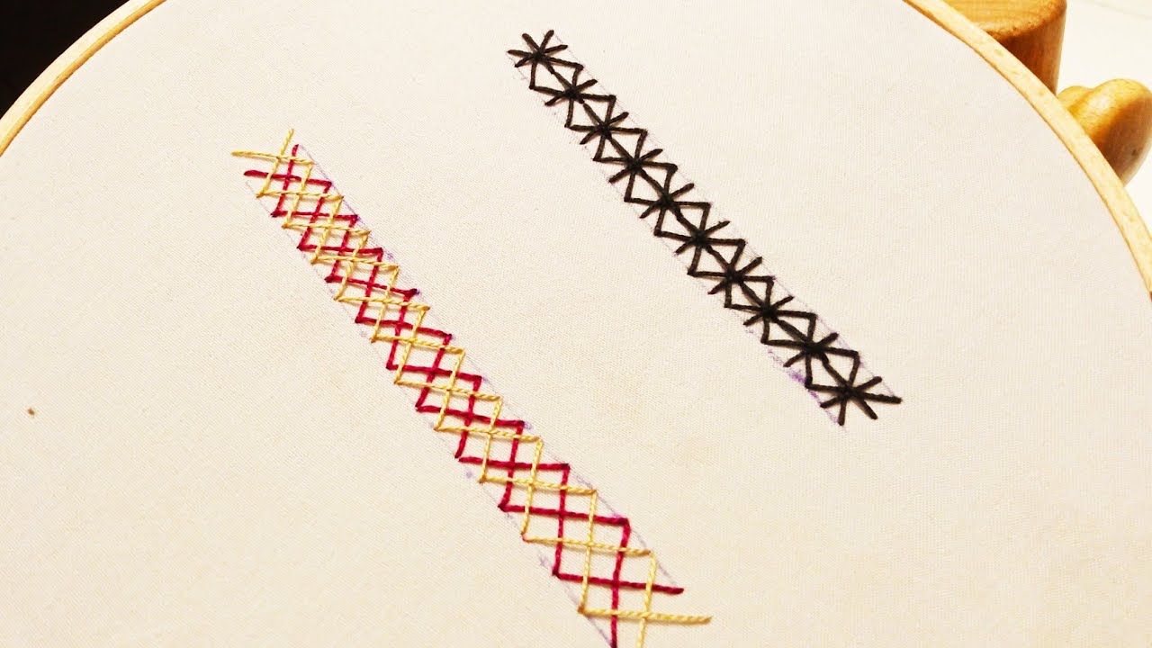 Double Cross Border Stitch (Embroidery For Beginners)