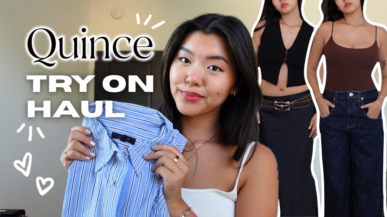 Quince clothing try on haul 🤎 | tops, dresses, blouses | what i bought + how i'm styling