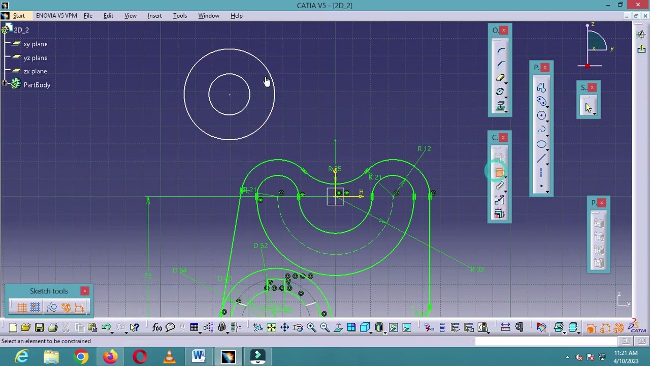 Sketcher Practice_02(CATIA | 3D Modeling | 2D Drawings)