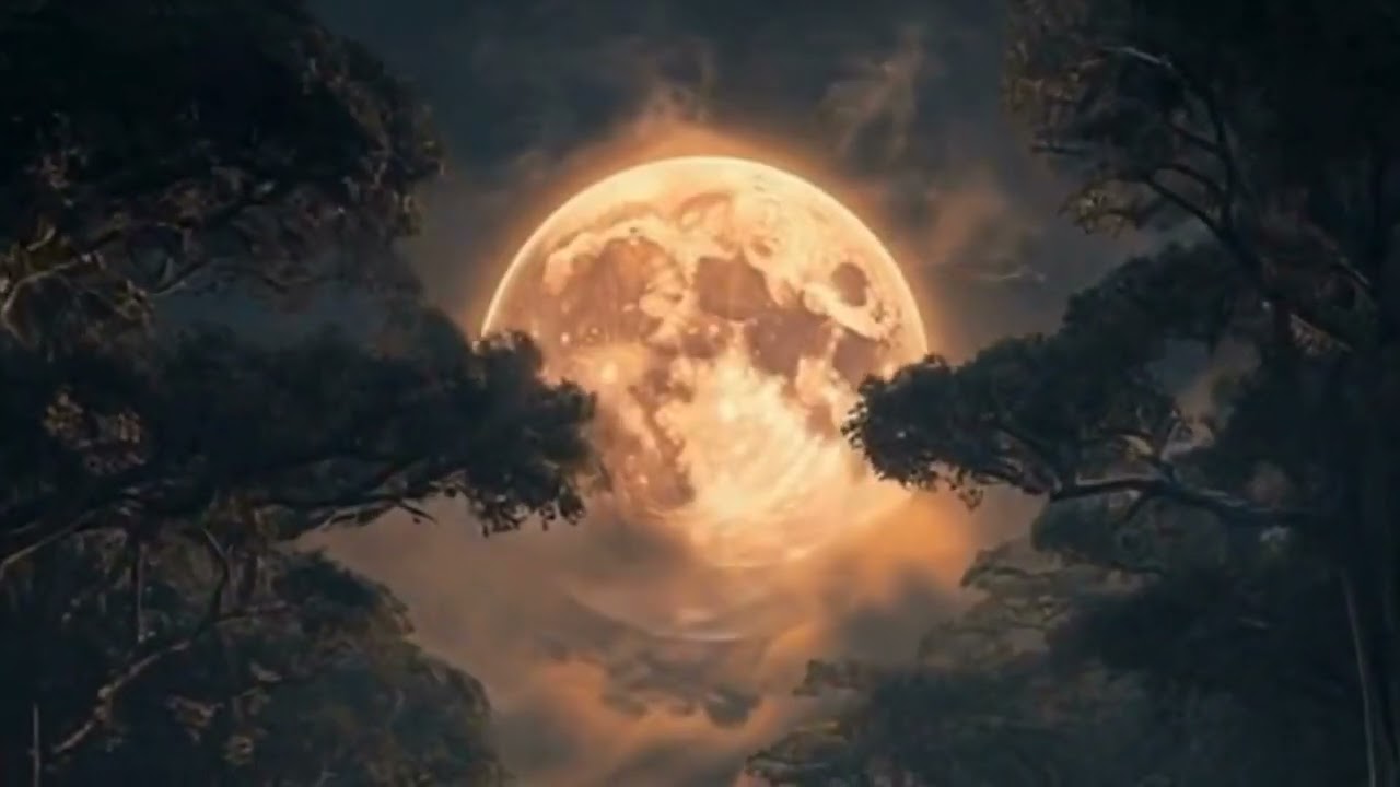 Dark Night Forest ⏾⋆.˚ MOONSCAPE ⏾⋆.˚  Deep Relaxation 🌕 3 HOURS 🌕Deep Sleep - Acoustic Guitar Music