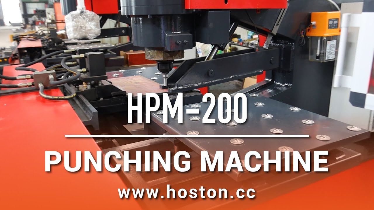 Hoston Thick Plate Hole CNC Hydraulic Punching Machine HPM-200 with feeding table