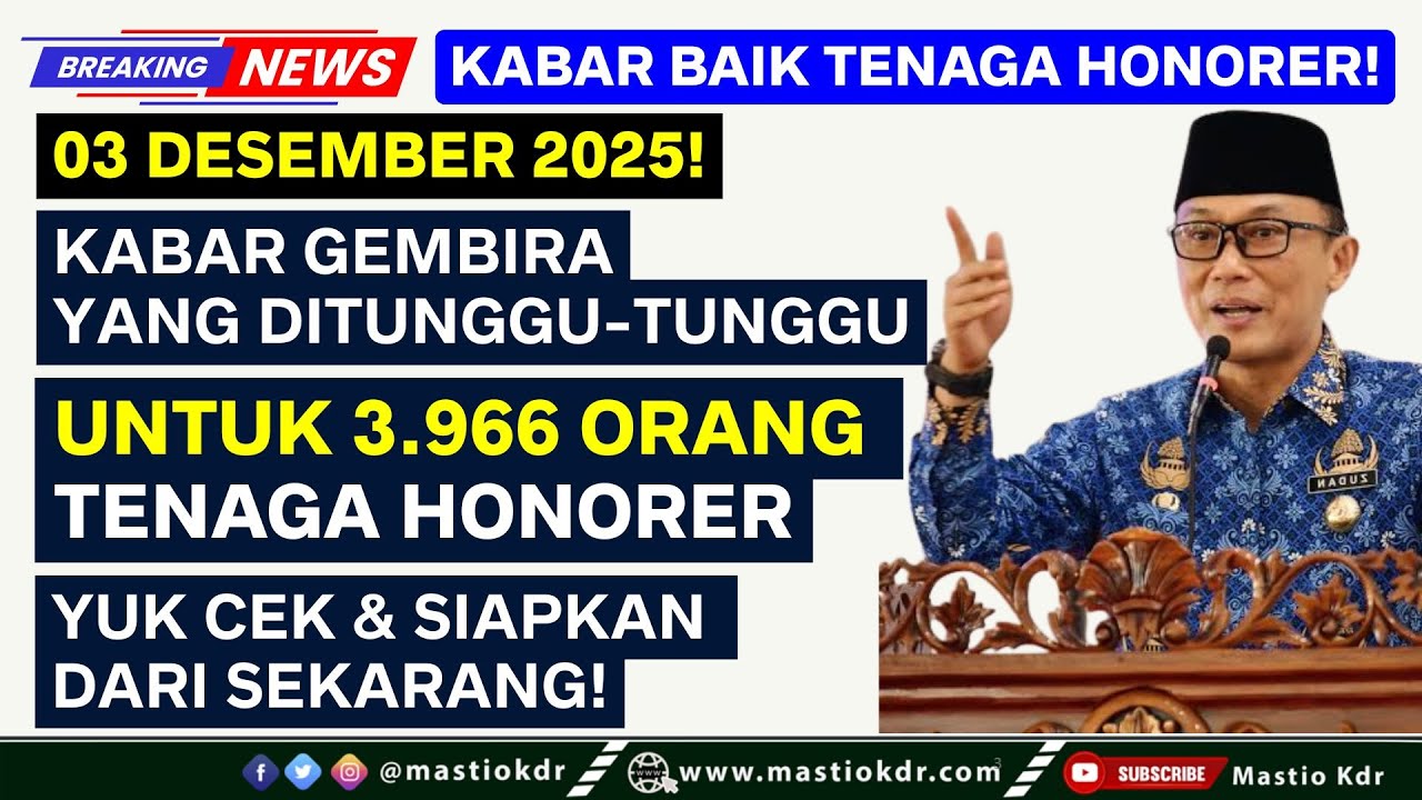 Alhamdulilah! Kabar Gembira Tenaga Honorer Di Tanggal 3 Desember 2025! Yuk Siapkan Dari Sekarang!