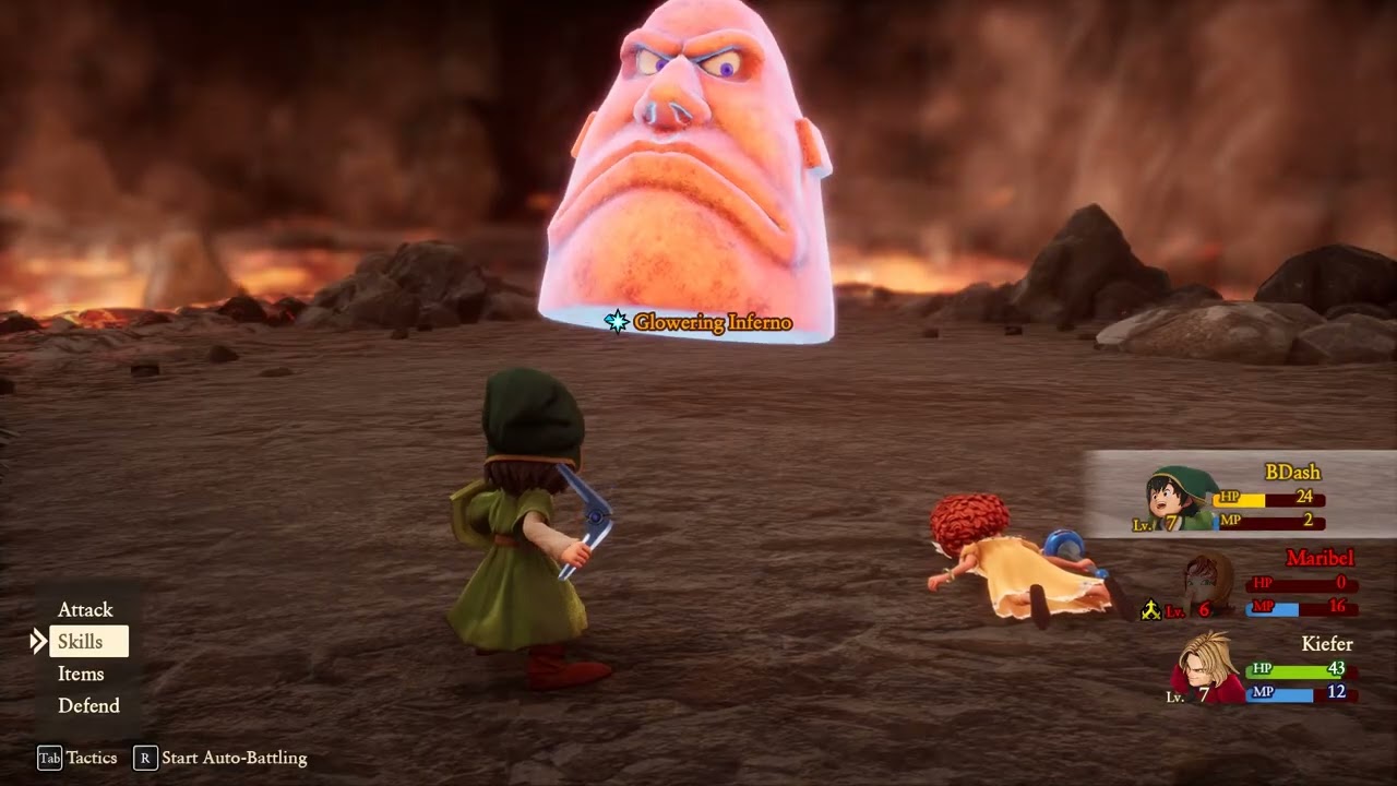 Dragon Quest VII Reimagined - Glowering Inferno hard/tough-going