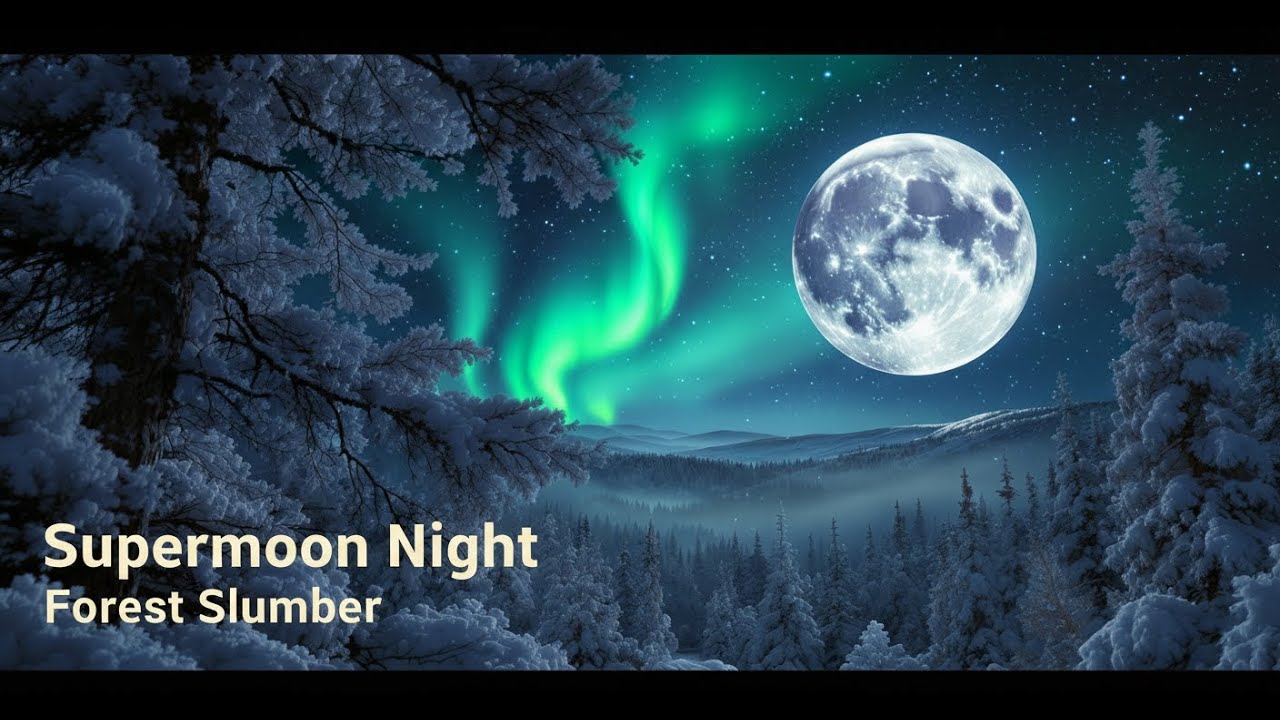 Magical Moon Snowy Forest 432Hz | Deep Sleep 🌕 ❄️ ✨ 🌲
