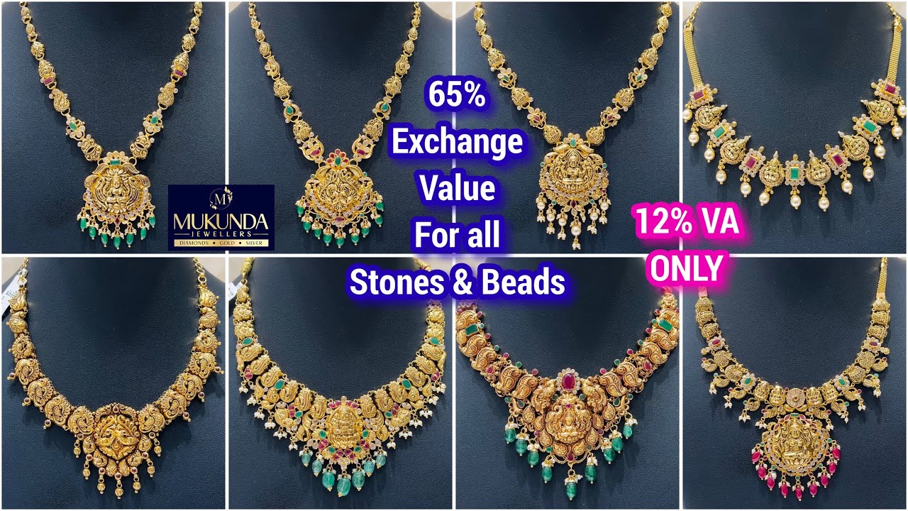 Lightweight Necklaces Collection | 12% VA & 65% Exchange Value for all Stones & Beads | Mukunda