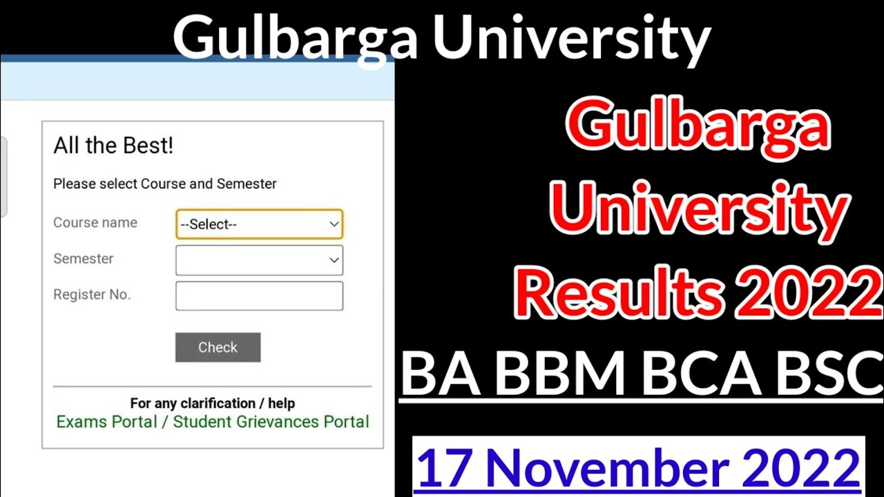 Gulbarga University Results CBCS BA Bcom BSC BCA BBA BSW BFA will announce soon Watch video till end