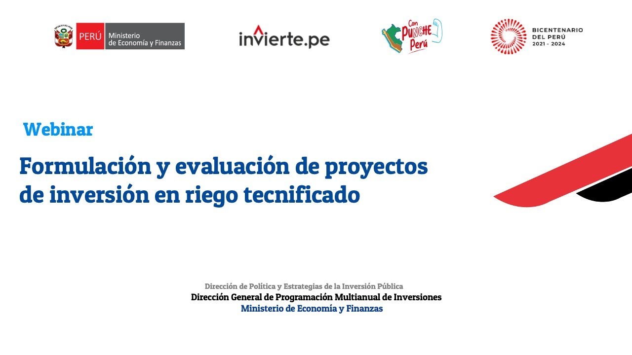 Formulación y evaluación de proyectos de inversión en riego tecnificado