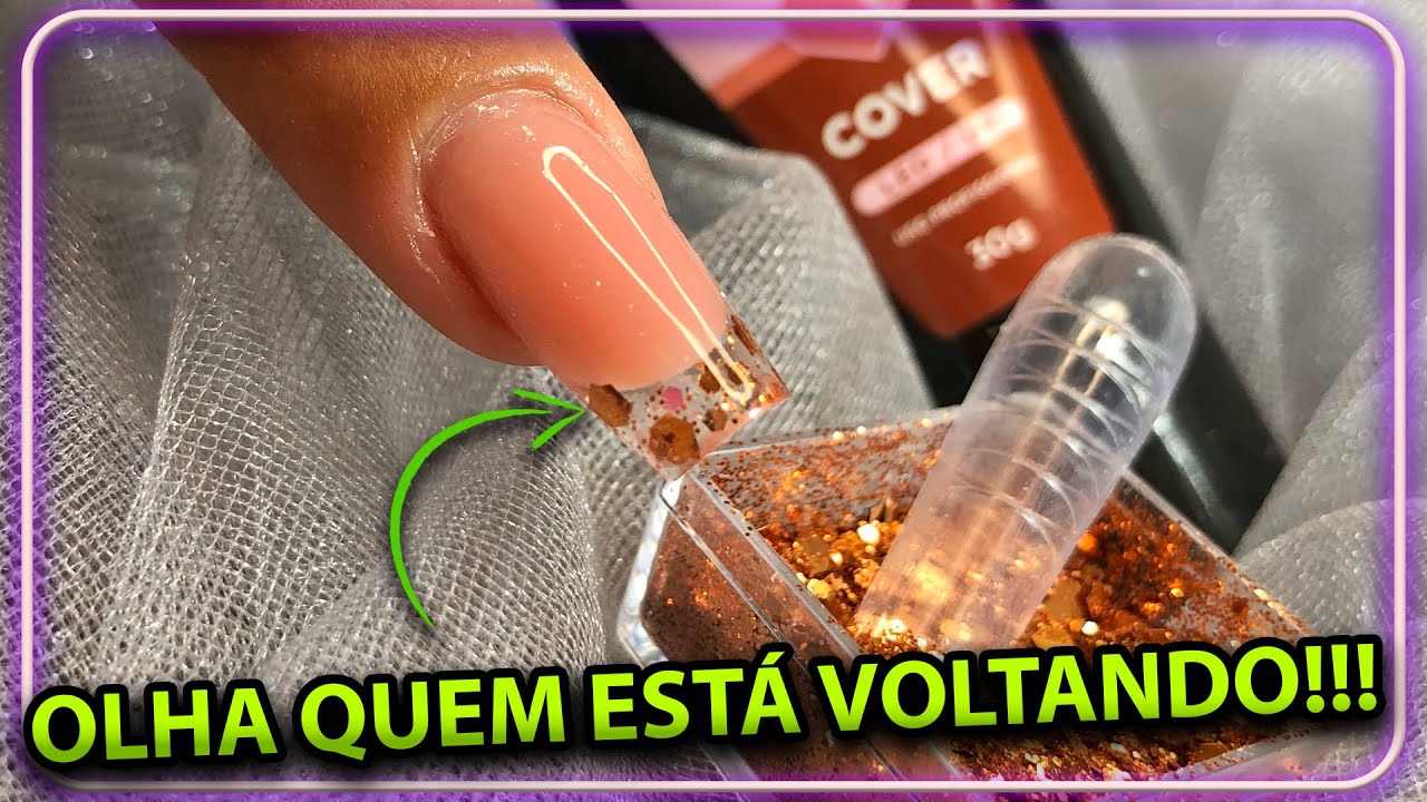 Francesa Reversa com Ponta Transparente Usando Molde F1 com Gel.