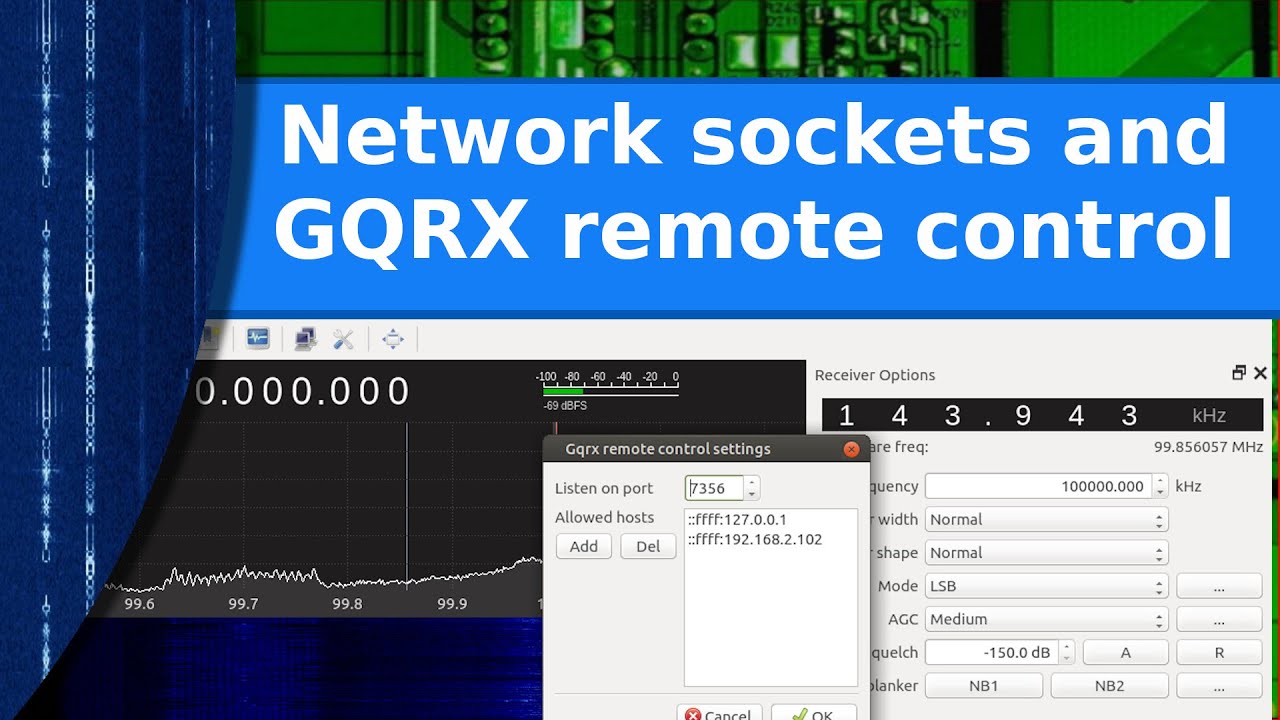 Ham Radio - Network sockets and remote control of GQRX SDR with telnet and python