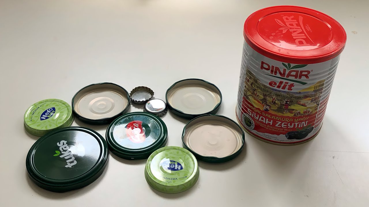 Kavanoz Kapakları , Şişe Kapakları ve Konserve Tenekesi ile Bakın Ne Yaptım!